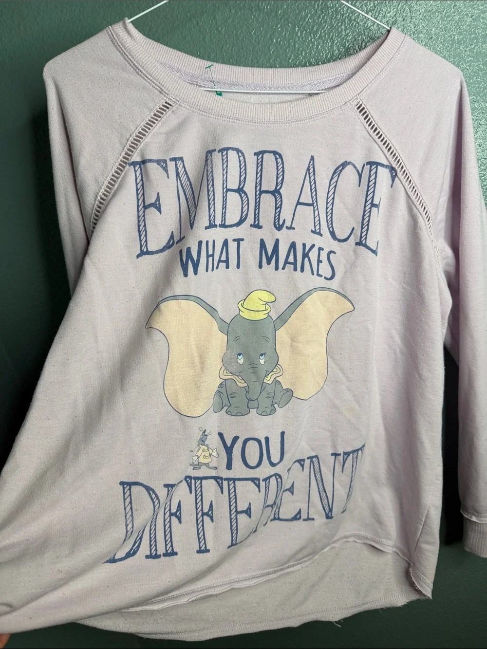 Disney Light Pink Dumbo Sweatshirt - Embrace What Makes You Different - Picture 2 of 4